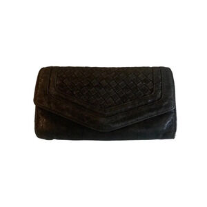 Matt & Natt Sparkly  Black Woven Long Wallet